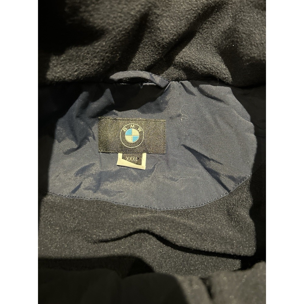 BMW Bomber‎ Jacket Full Zip Mens 3XL Windbreaker Fleece Lined Racer Fitted Logo - Picture 3 of 9